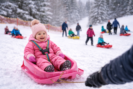 Sanie copii +12 luni, Marmat Mini cu spatar si centura - culoare Roz [1]