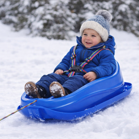Sanie copii cu centura de siguranta Marmat Mini - Albastru [2]