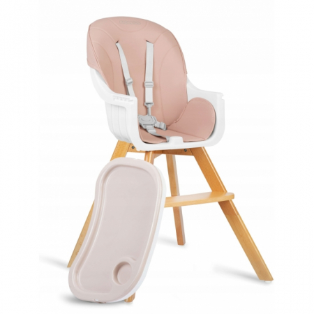 Universul copiilor - Scaun de masa 3 in 1, cu picioare din lemn, 63 x 58 x 90 cm, Ricokids Lilo 700203 - Roz