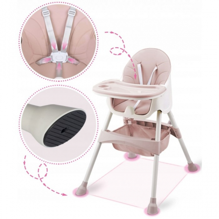 Scaun de masa 3 in 1 Ricokids Milo - Roz [4]