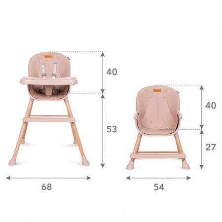 Scaun de masa 4 in 1 Kidwell EATAN Wood Pink [8]