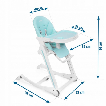 Scaun de masa cu roti Ricokids Tugo - Turcoaz [0]