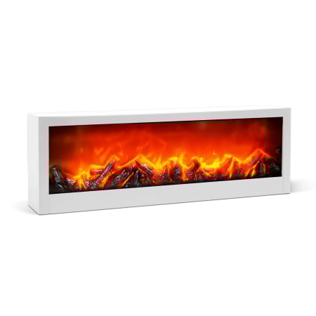 Decoratiuni Craciun - Șemineu decorativ LED cu efect de flacără – alb – pe baterii / USB – 60 x 10 x 20 cm