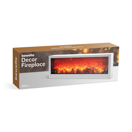 Șemineu decorativ LED cu efect de flacără – alb – pe baterii / USB – 60 x 10 x 20 cm [2]