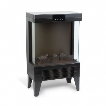 Semineu electric cu efect de flacara - 1000/2000 W Bewello - încălzitor radiant + LED - 37 x 22 x 56 cm [3]