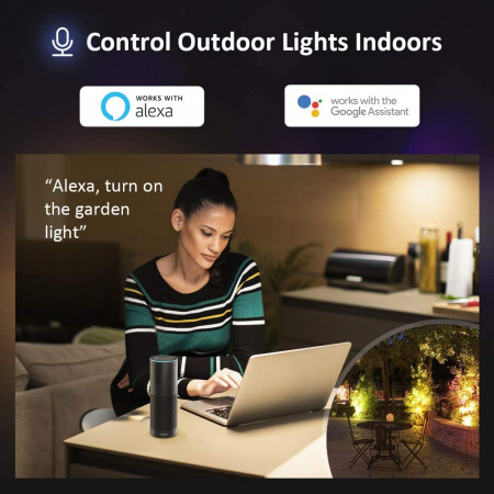 Set 2 proiectoare de podea LED RGB Novostella, Smart, Wifi, Alexa,Google , 20W, Exterior IP66 waterproof [3]