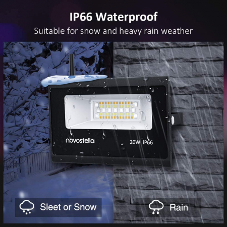 Set 2 proiectoare de podea LED RGB Novostella, Smart, Wifi, Alexa,Google , 20W, Exterior IP66 waterproof [4]