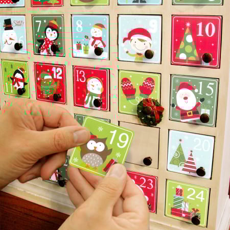 Produse de Craciun - Set autocolante calendar de Advent - 5 x 5 cm