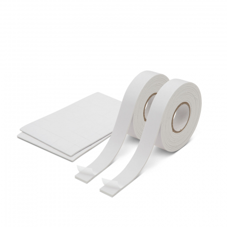 Adezivi si benzi adezive - Set banda dublu adeziva si etichete dublu-adezive, spumate 18 mm/2,6m
