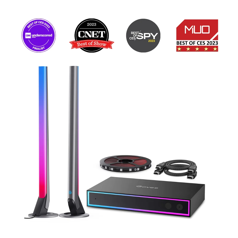 Iluminat arhitectural - Set Banda si Lampi LED Govee H6601 RGBIC AI Gaming Sync Box Kit