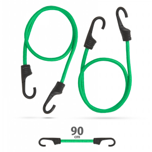 Set de cordeline elastice de fixare, chingi cauciuc profesionale - Verde - 90 cm x 8 mm - 2 buc. / pachet [0]
