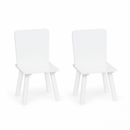 Set de masa in forma de luna si doua scaune pentru copii Ecotoys WH140 - Alb [3]