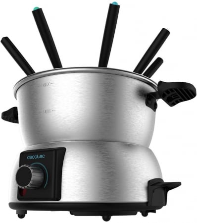Preparare clatite si vafe - Set fondue electric Cecotec Fun GourmetFondue 1000 W, termostat reglabil ,1.6 litri, 8 furculite
