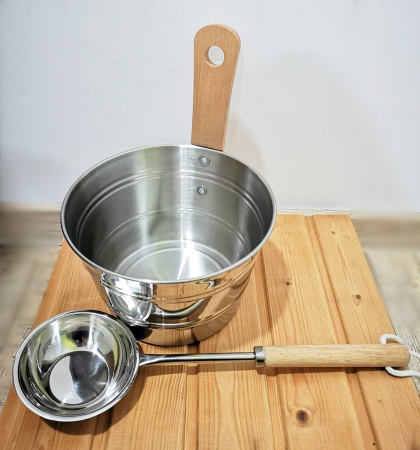 Piscine - Set galeata+polonic inox sauna WELI