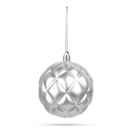 Set globuri argintii pentru brad - 6 piese /pachet [3]