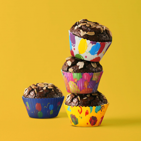 Accesorii bucatarie - Family Pound - Set gofraje de hârtie pt. muffin - model party- 100 buc. / pachet