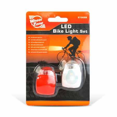 Set lumini LED pentru bicicletă, TPE rezistent la apă, 2 bucăți (față și spate) [3]