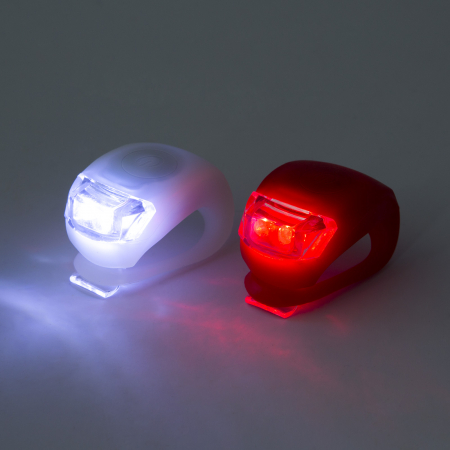 Iluminat biciclete - Set lumini LED pentru bicicletă, TPE rezistent la apă, 2 bucăți (față și spate)