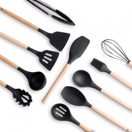 Set tacâmuri de bucătărie - 19 piese - negru mat [1]