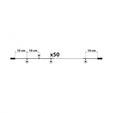 Instalatie luminoasa pom iarna cu 50 LEDuri - alb cald - 220V - 5 m - 8 programe [5]