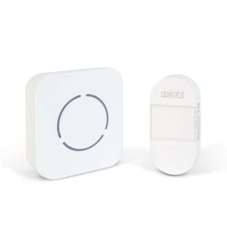 Produse noi - Sonerie wireless Kinetic fără baterii – 1 buton + 1 receptor – Alb cu LED albastru - 55331WH