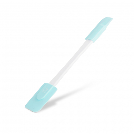 Accesorii bucatarie - Spatulă din silicon pentru prajituri - albastru deschis, față-verso - 24,5 x 4,5 cm