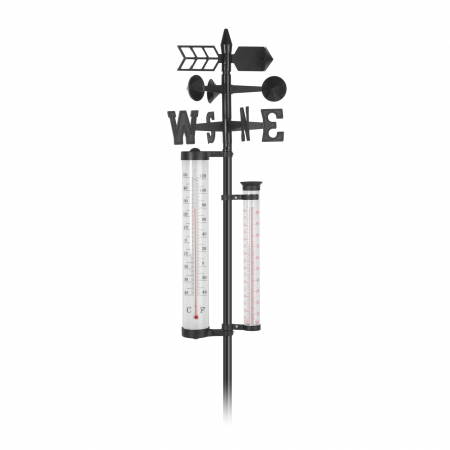 Statie meteo de gradina cu termometru, pluviometru, girueta - 145 cm | Family [0]