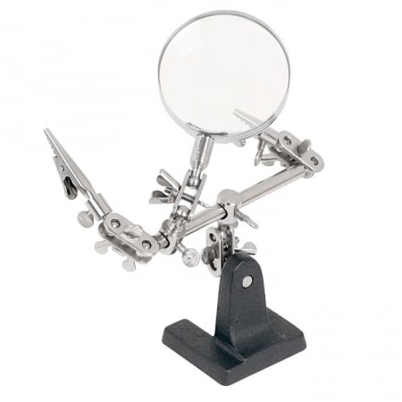 Accesorii lipire - Suport placa circuit imprimat cu lupa marire de 2x pentru electronisti