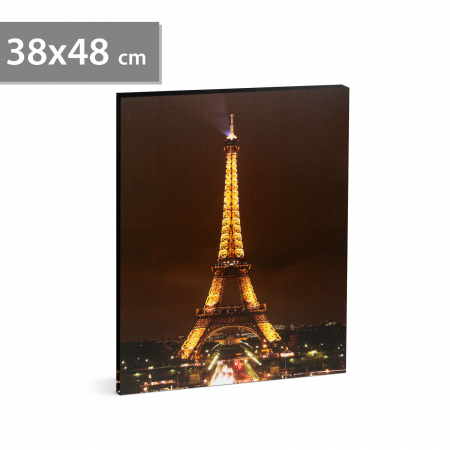 Tablou decorativ cu LED - „Turnul Eiffel”, 16 leduri, 38 x 48 cm x 1.5 cm [1]