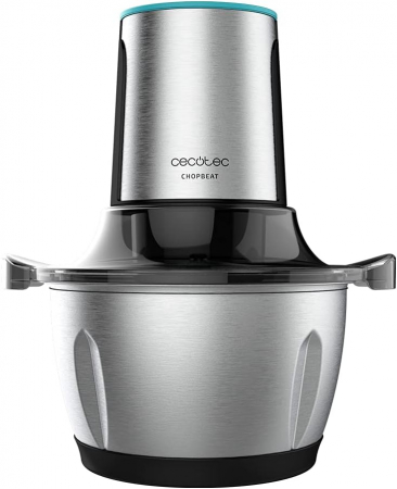 Electrocasnice - Tocator Cecotec ChopBeat 1500 TitanBlack, 600W, 1.5 l, Lame titan, Vas Inox, 2 viteze