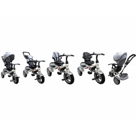 Tricicleta cu pedale 3 in 1 R-Sport T3 - Gri [1]