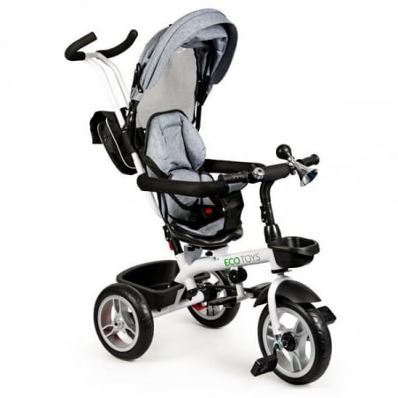 Triciclete copii - Tricicleta cu sezut reversibil Ecotoys JM-322 - Gri