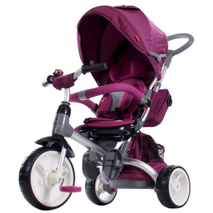 Triciclete copii - Tricicleta cu sezut reversibil Sun Baby 007 Little Tiger - Burgundy