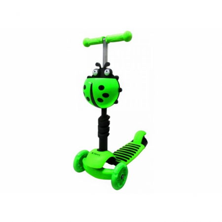 Trotineta 5 in 1, roti cu LED, platforma antiderapanta, JR R-Sport - Verde [1]