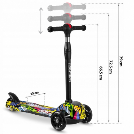 Trotineta cu roti cu LED Ricokids Piko 765011 - Negru - Galben [5]