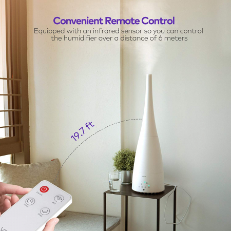Umidificator de aer cu ultrasunete VAVA 3L, Telecomanda, 280ml h, Silentios, 3 trepete putere, 25W [5]