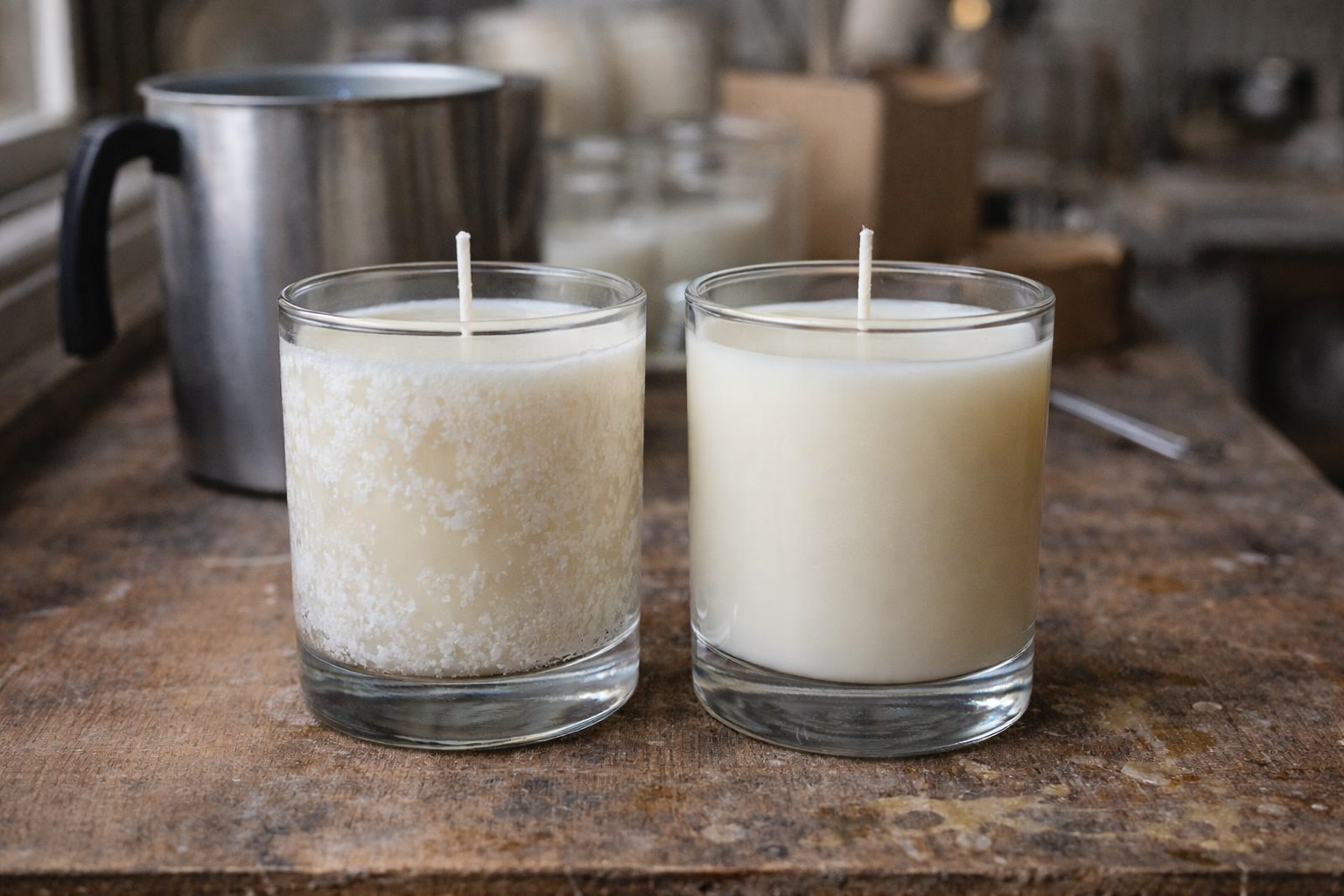 De ce apar pete albe pe lumânările din ceară de soia?