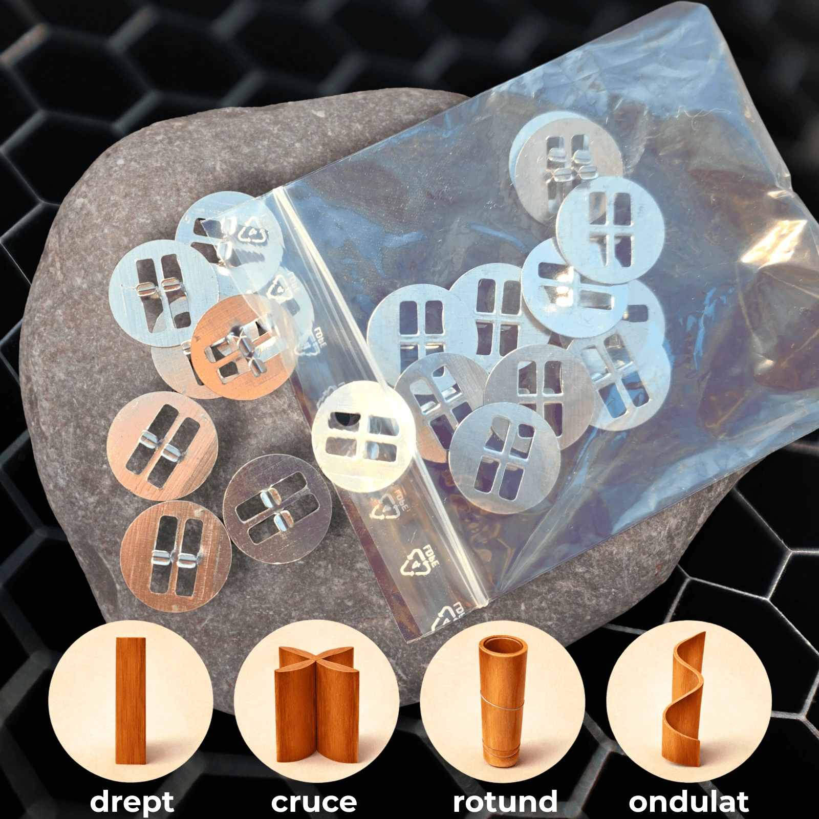 Suport metalic stabil pentru fitiluri din lemn – set 20 buc [2]