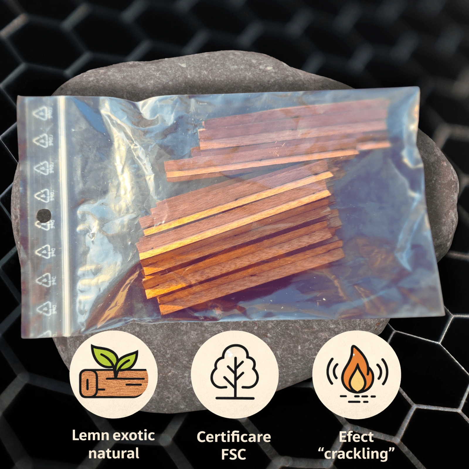 Fitil din lemn exotic tip cruce (X) – 80 × 10 mm – set 20 buc [3]