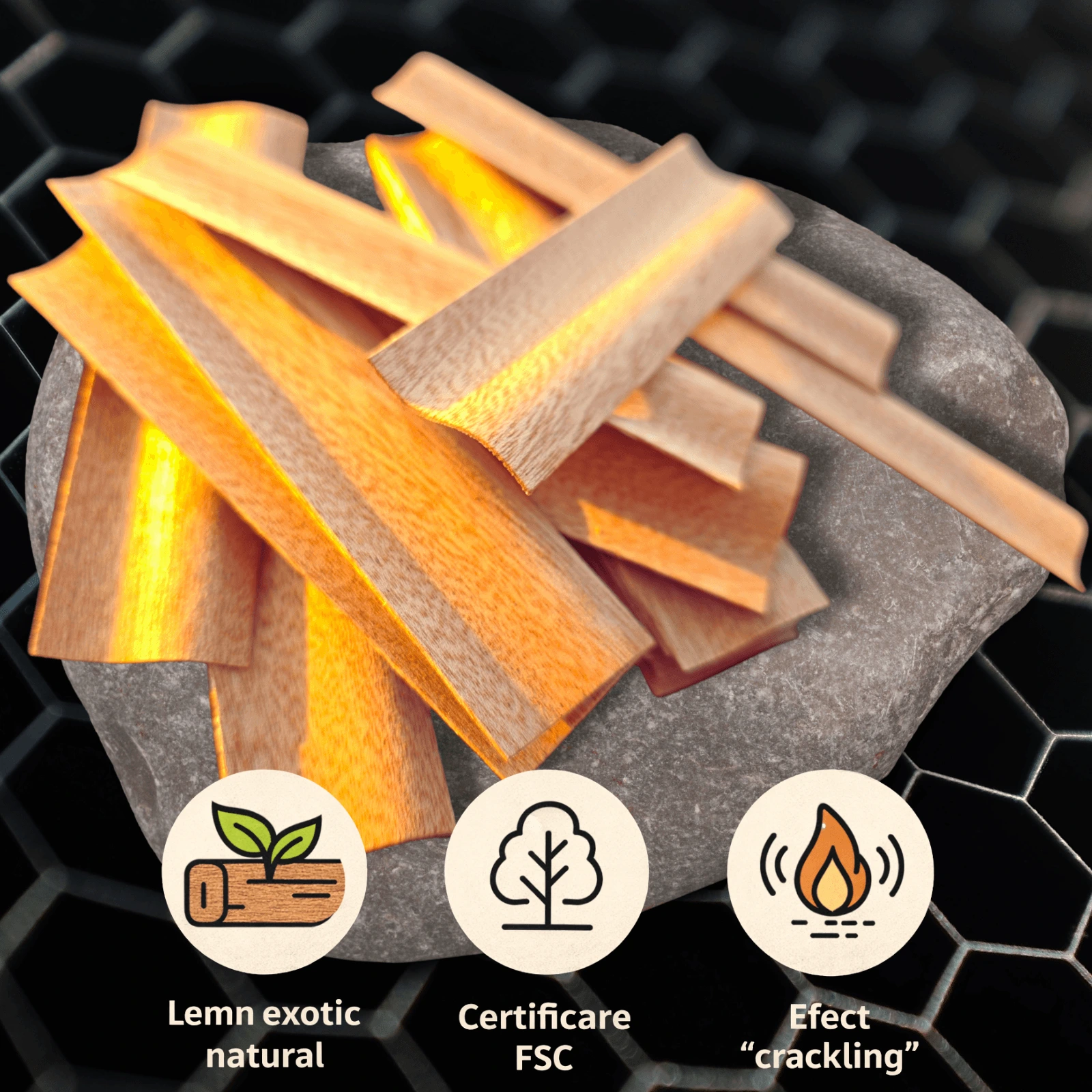 Fitil din lemn exotic tip ondulat – 90 × 25 mm – set 20 buc [3]