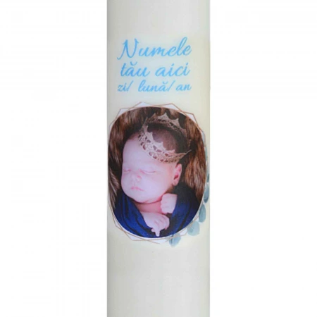 Lumanare Botez Baiatel personalizata cu poza si nume [2]