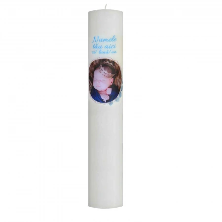 Lumanare Botez Baiatel personalizata cu poza si nume [5]
