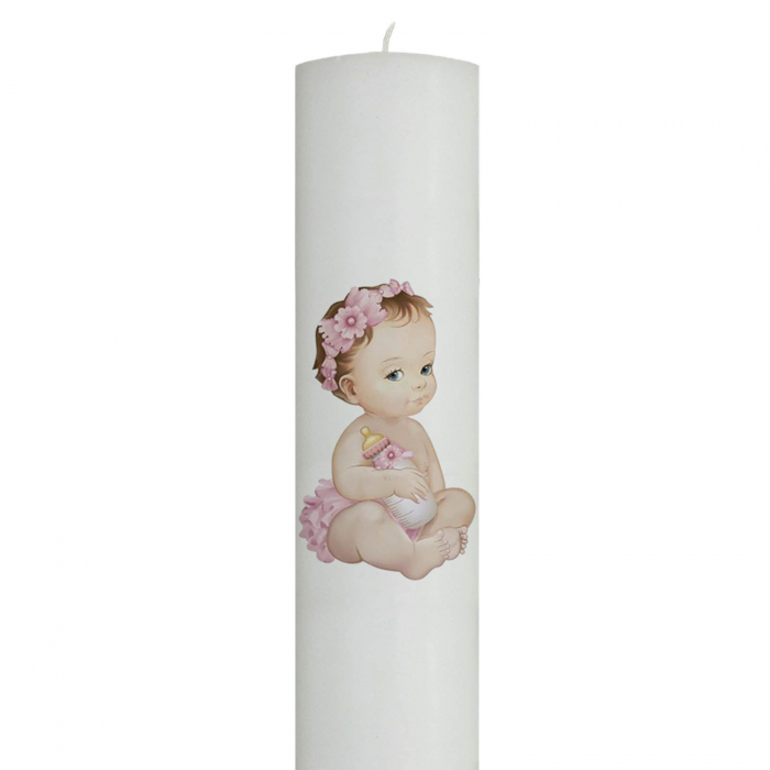 Lumanare Botez Bebelina Roz [1]