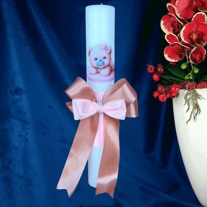 Lumanare botez decorata baby ursulet [2]