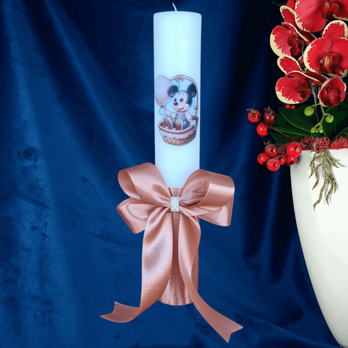 Lumanare botez decorata Mickey cu balon [2]