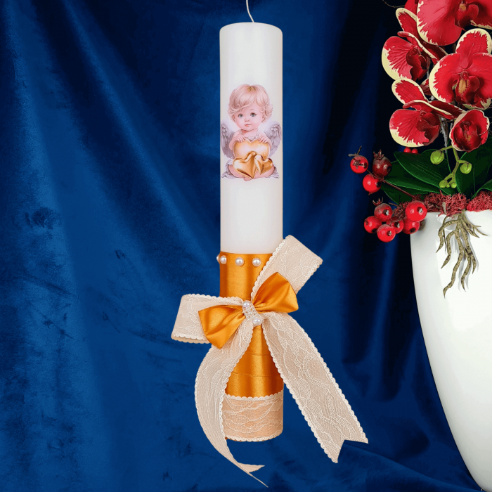 Lumanare botez decorata Ingeras Pazitor [2]