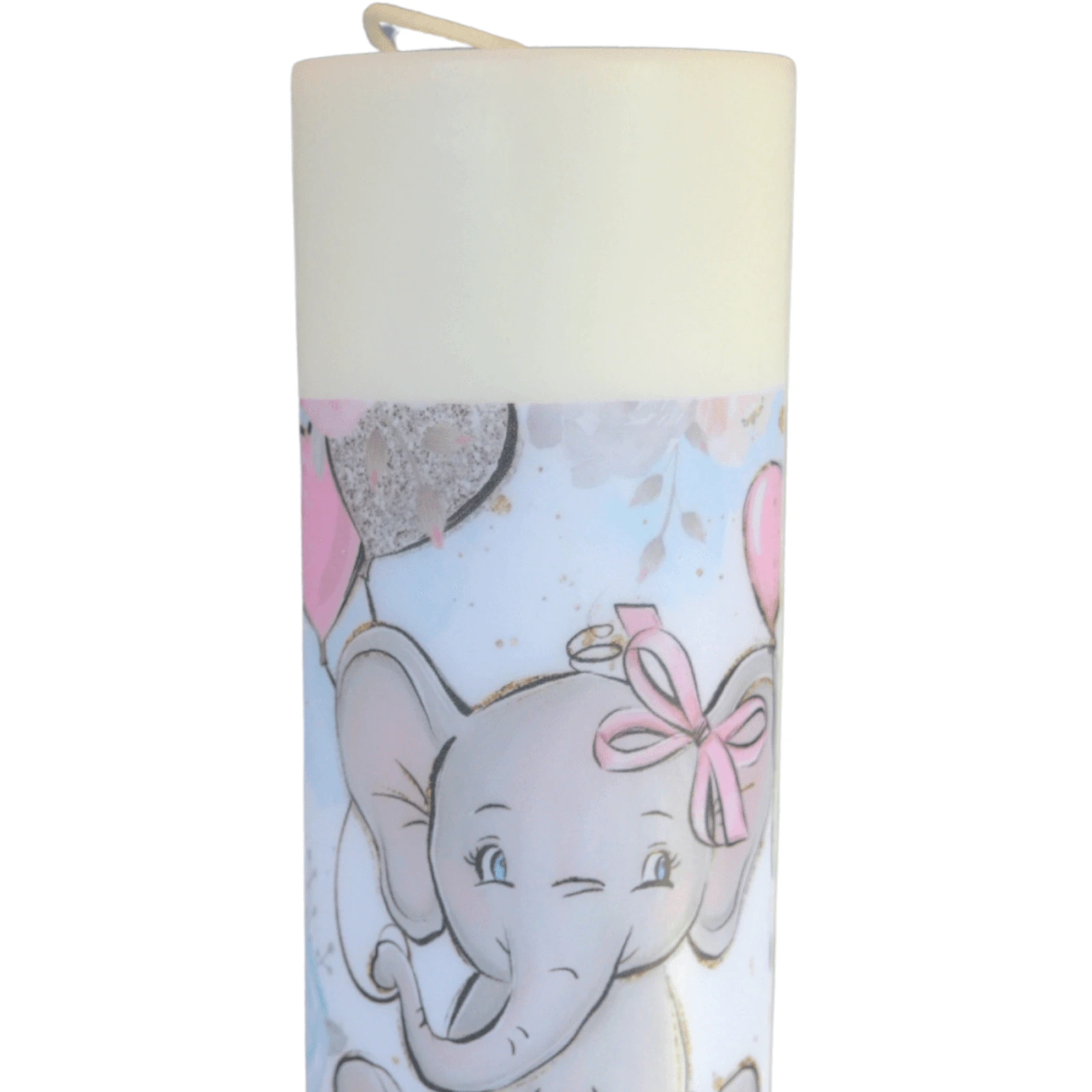Lumanare Botez Elefant cu roz [4]