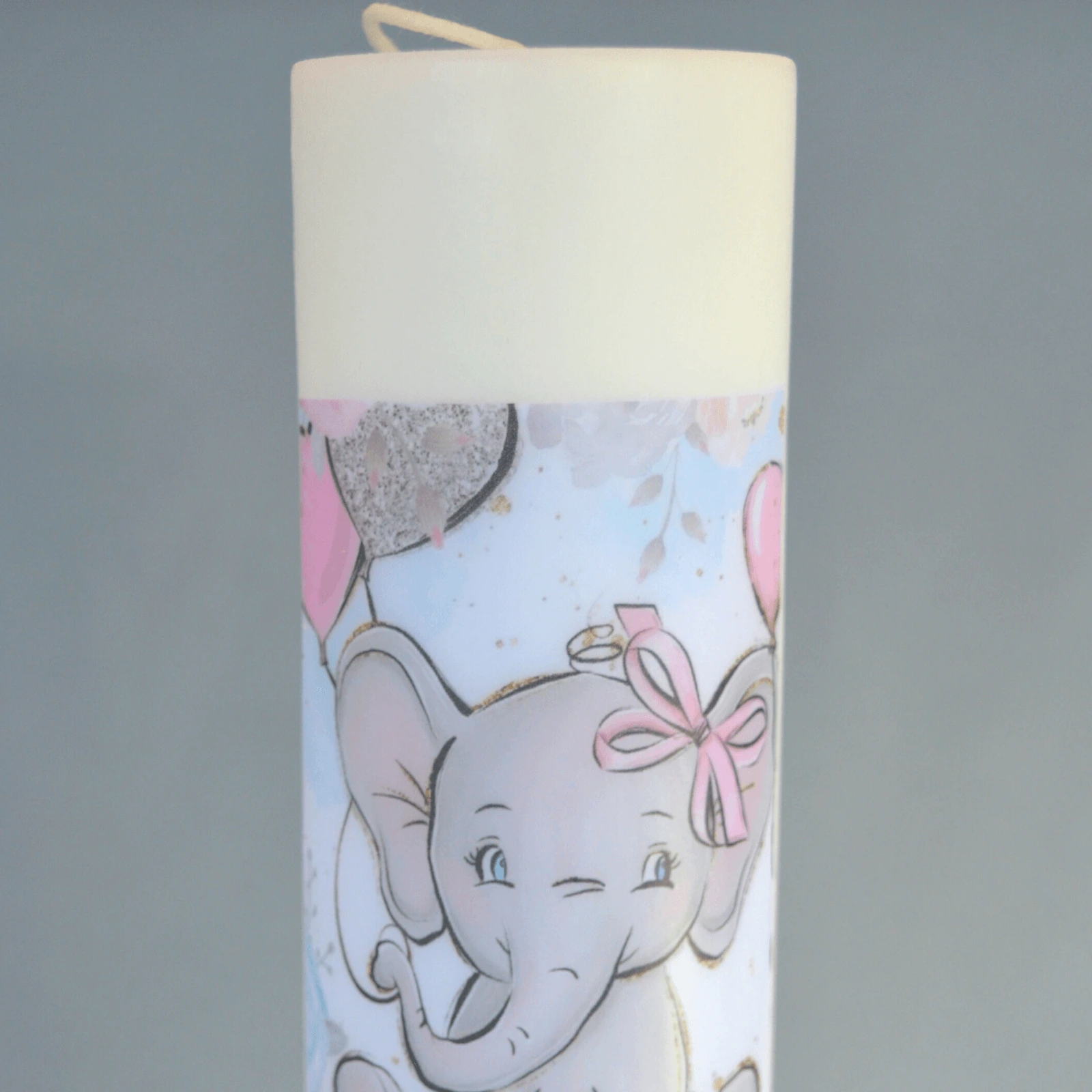 Lumanare Botez Elefant cu roz [3]