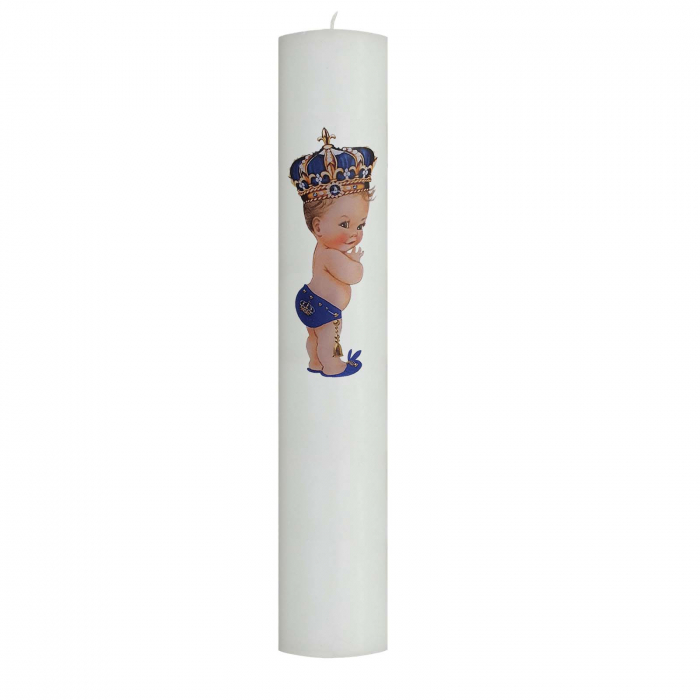 Lumanare Botez Print cu albastru [3]