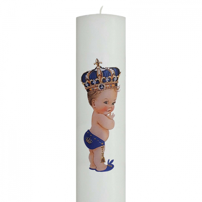 Lumanare Botez Print cu albastru [5]
